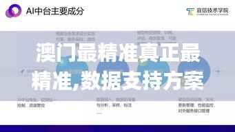 澳门最精准真正最精准,数据支持方案解析_2DM46.948-2