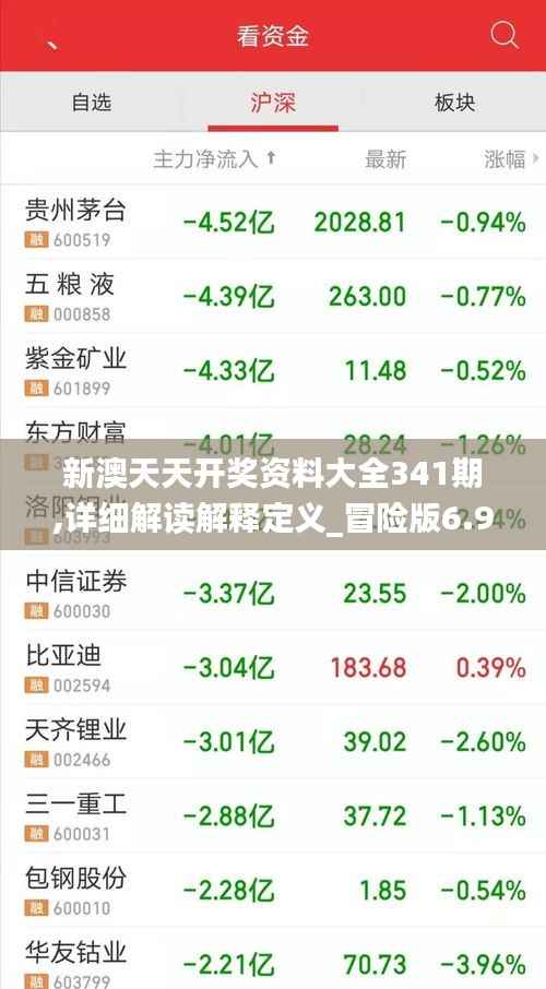 新澳天天开奖资料大全341期,详细解读解释定义_冒险版6.976