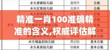精准一肖100准确精准的含义,权威评估解析_户外版19.128