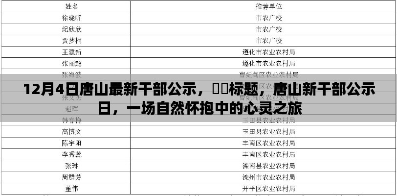 12月4日唐山最新干部公示,标题,唐山新干部公示日,一场自然怀抱中的心灵之旅