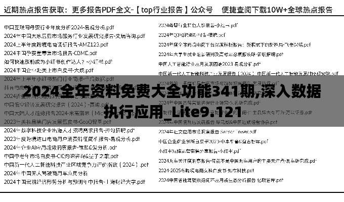 2024全年资料免费大全功能341期,深入数据执行应用_Lite9.121