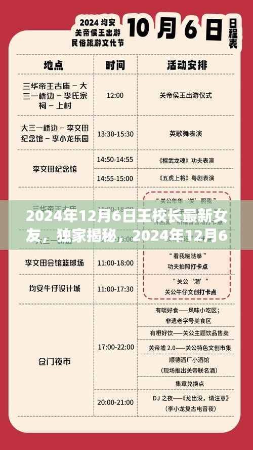 独家揭秘,王校长新爱侣身份揭晓,2024年12月6日的神秘恋情曝光!