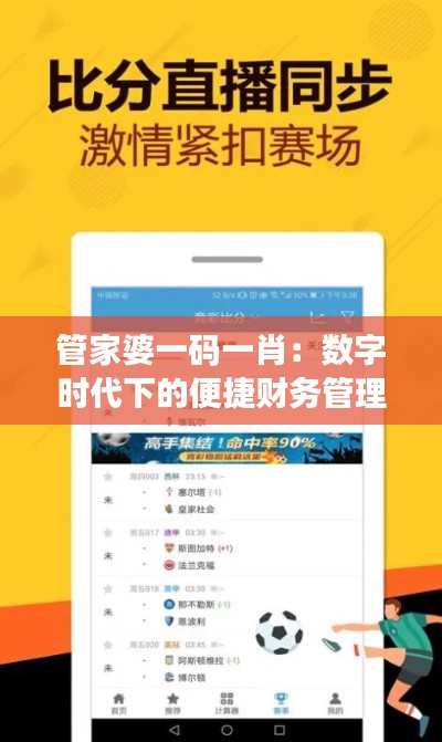 管家婆一码一肖:数字时代下的便捷财务管理