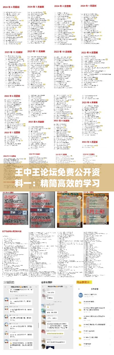 王中王论坛免费公开资料一:精简高效的学习资源集萃