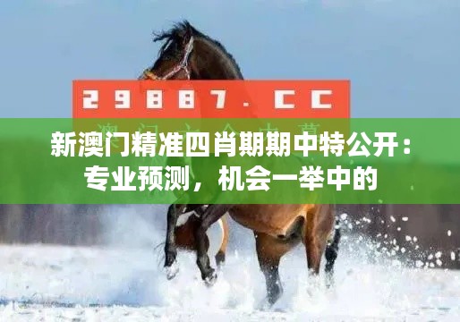 新澳门精准四肖期期中特公开:专业预测,机会一举中的