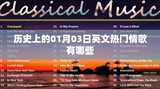 英文热门情歌盘点,历史上的那些日子——一月三日回顾