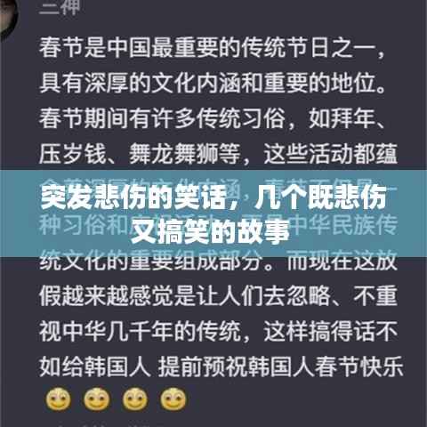 突发悲伤的笑话,几个既悲伤又搞笑的故事