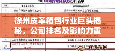 徐州皮革箱包行业巨头揭秘,公司排名及影响力重磅出炉!