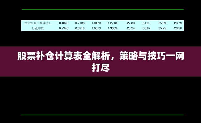 股票补仓计算表全解析,策略与技巧一网打尽