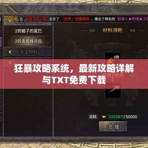 狂暴攻略系统,最新攻略详解与TXT免费下载