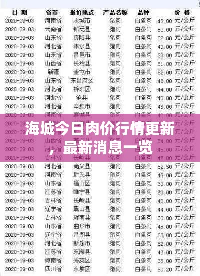 海城今日肉价行情更新,最新消息一览