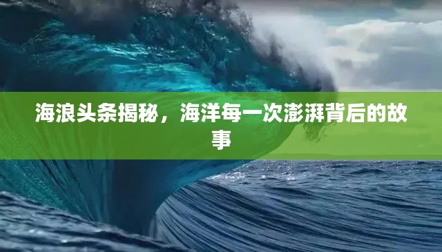 海浪头条揭秘,海洋每一次澎湃背后的故事