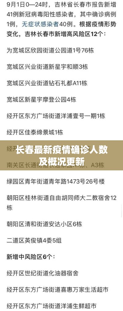 长春最新疫情确诊人数及概况更新