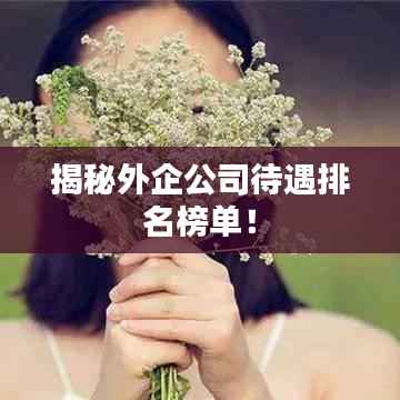 揭秘外企公司待遇排名榜单!