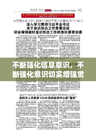 不断强化信息意识,不断强化意识切实增强贯彻落实